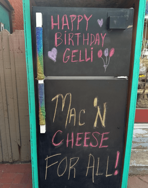 message written on a fridge