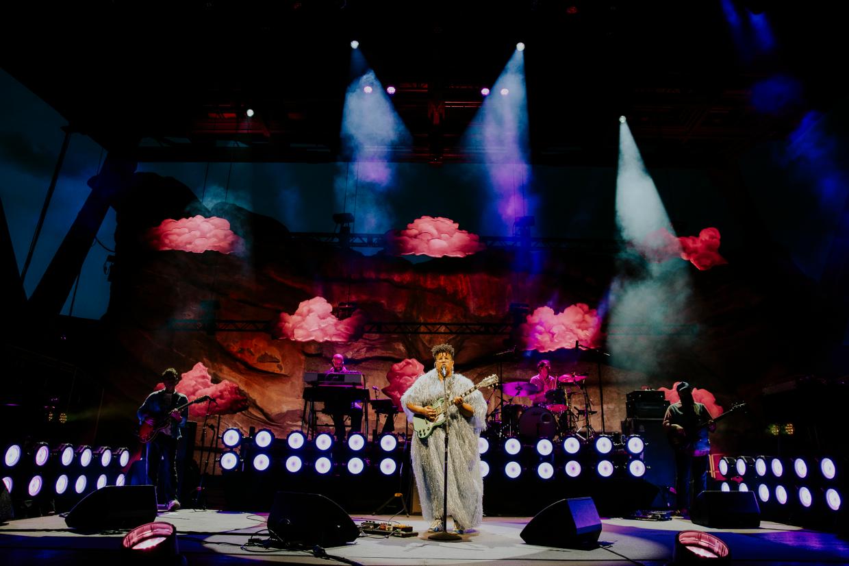 Alabama Shakes performing live at Red Rocks Parks & Amphitheater in Morrison, Colorado.