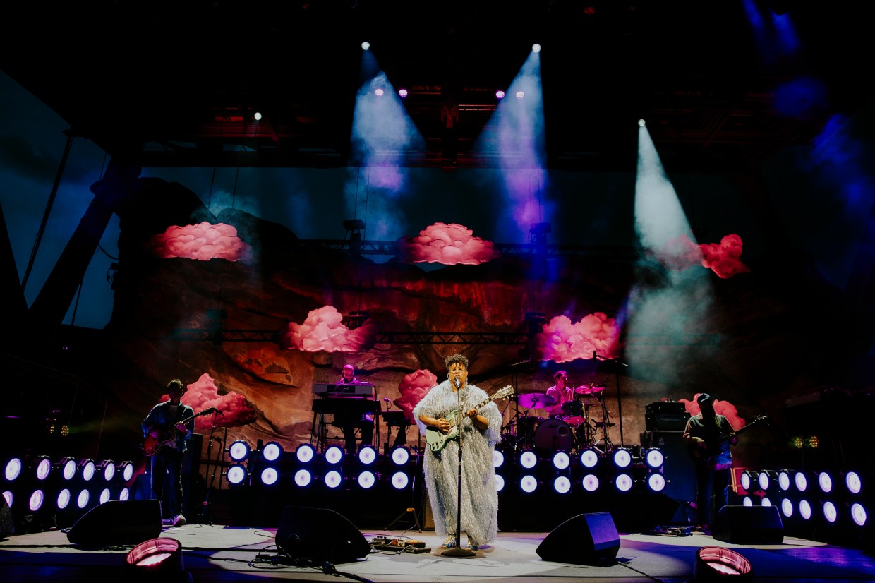 Alabama Shakes performing live at Red Rocks Parks & Amphitheater in Morrison, Colorado.