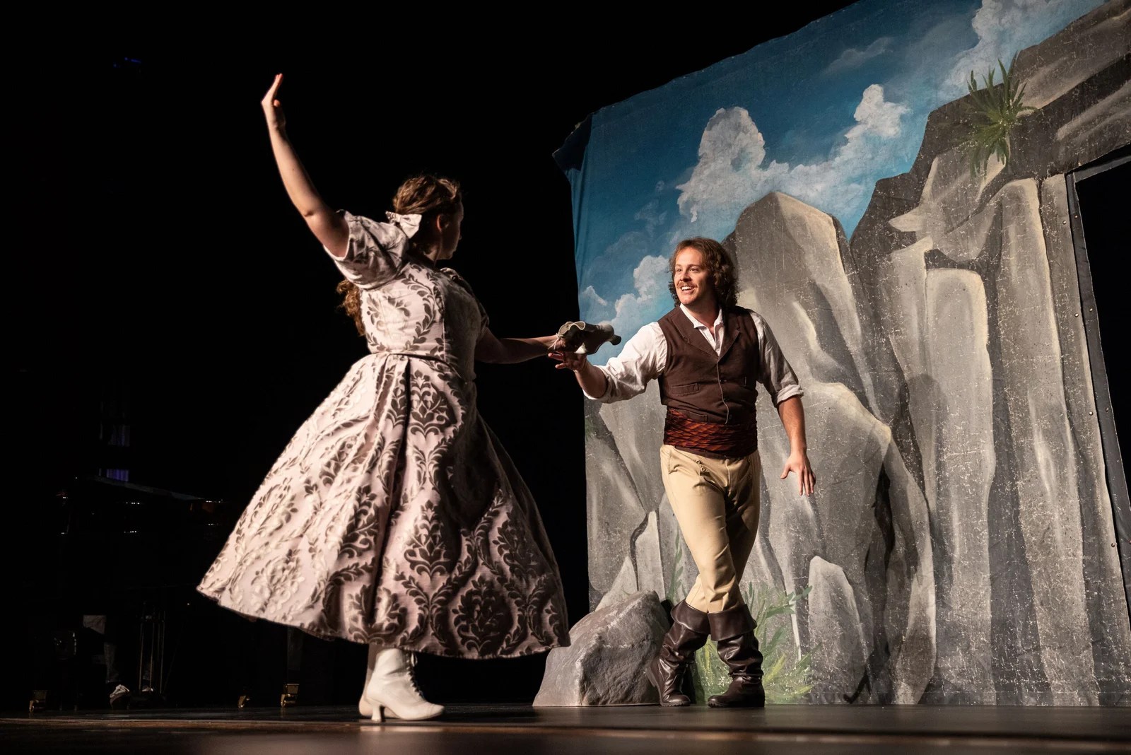Two opera singers perform