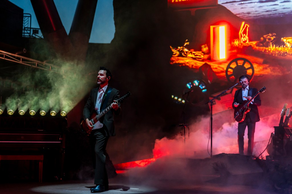 Lord Huron performs on stage at Red Rocks in Morrison, Colorado, on Wednesday, June 10 in front of a sold out crowd.