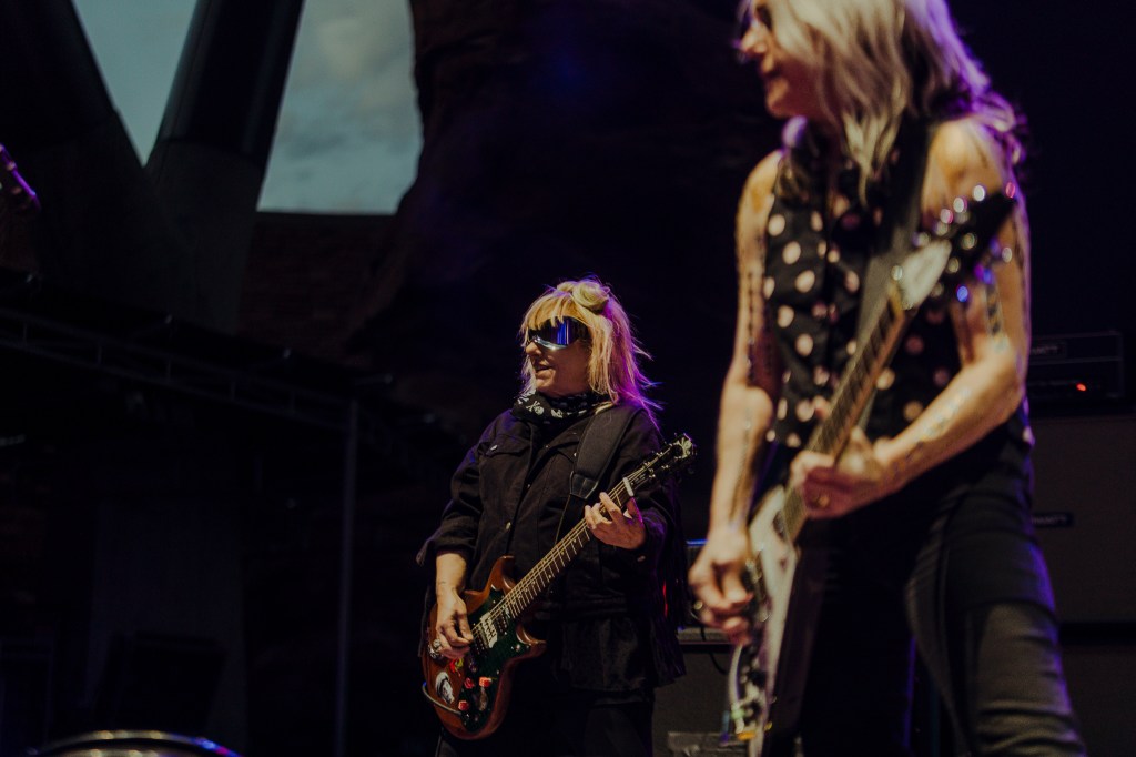 L7 performing live at Red Rocks opening for Amyl and the Sniffers.