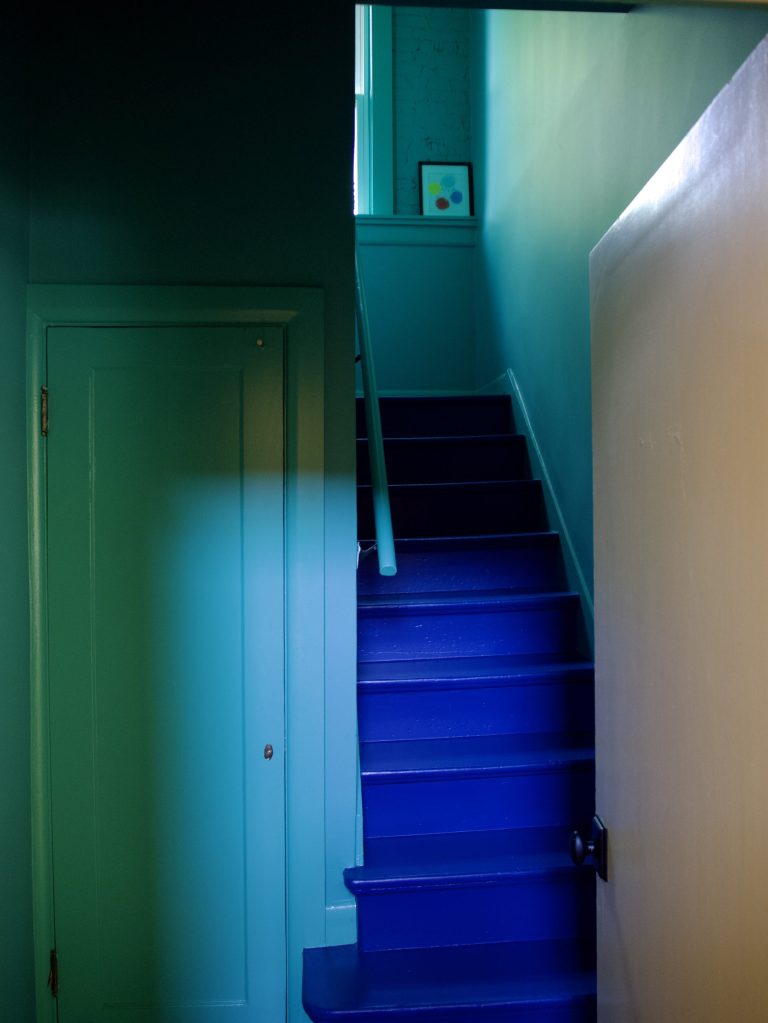 blue stairs