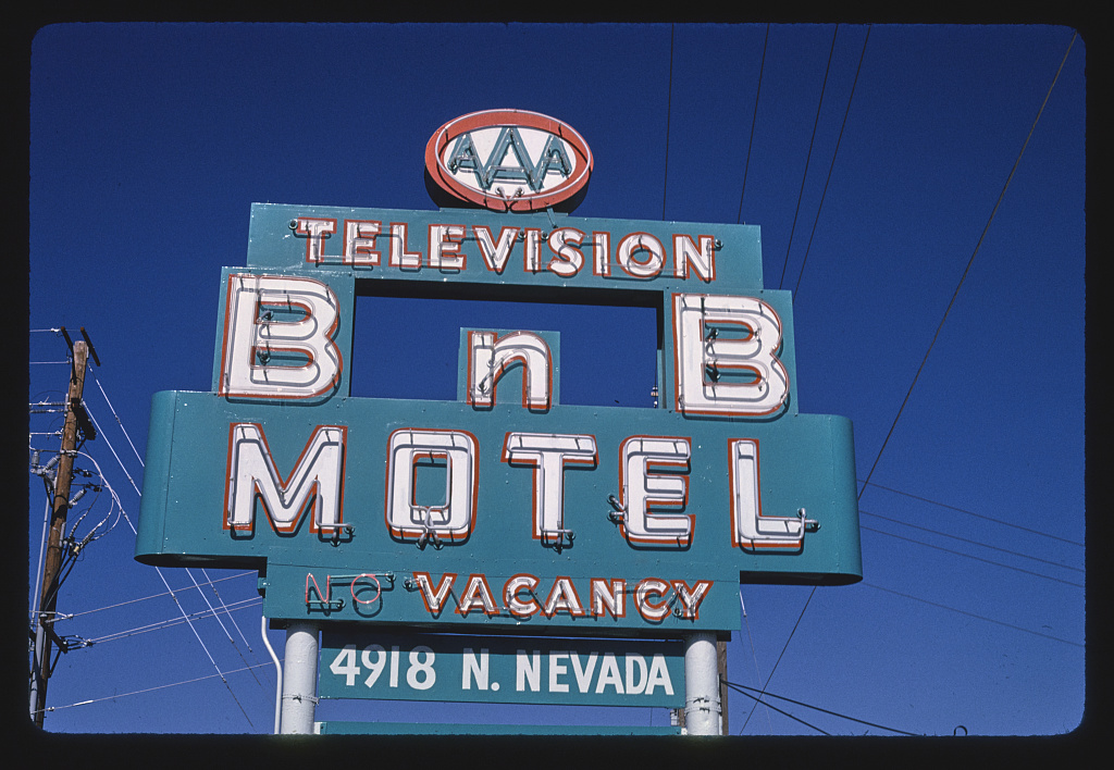 BnB Motel sign in Colorado Springs, 1991