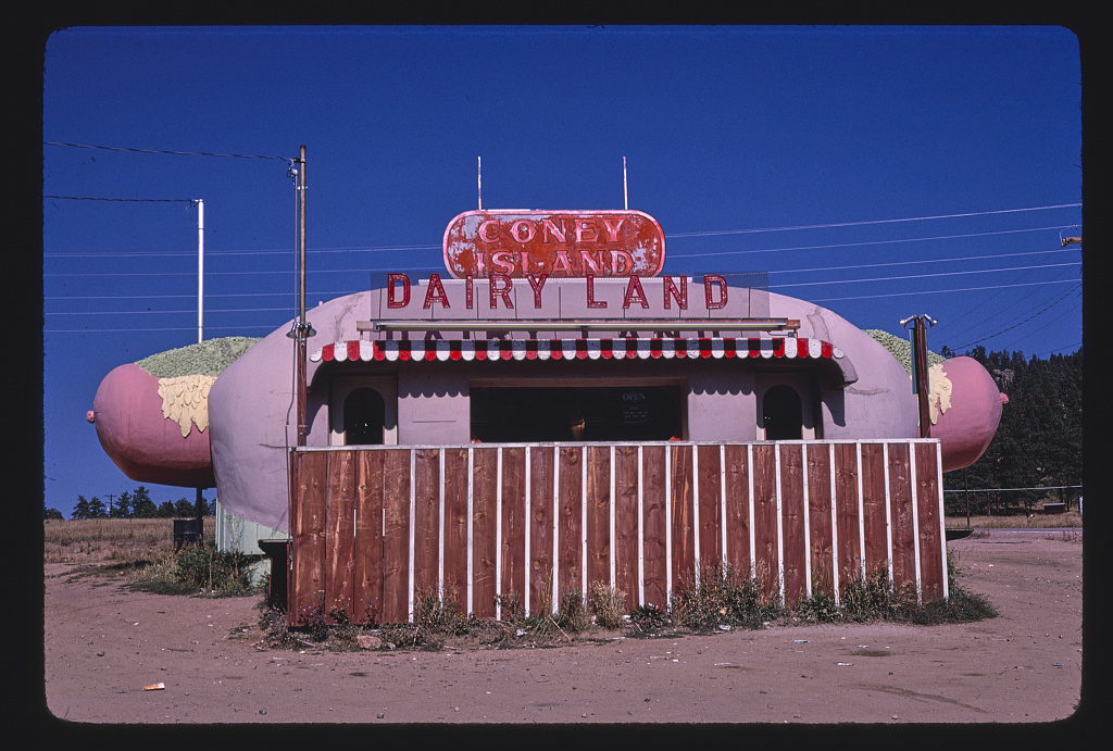 An old photo of the Coney Island Hot Dog Stand in Bailey