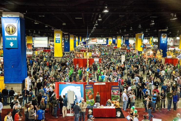 Photo of large beer festival crowd.