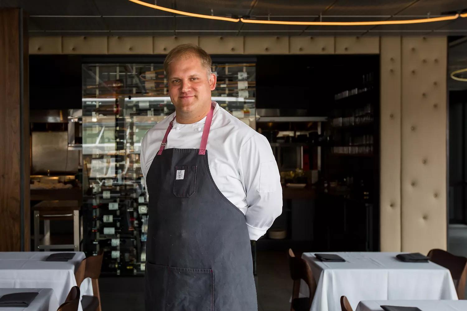 a man in an apron