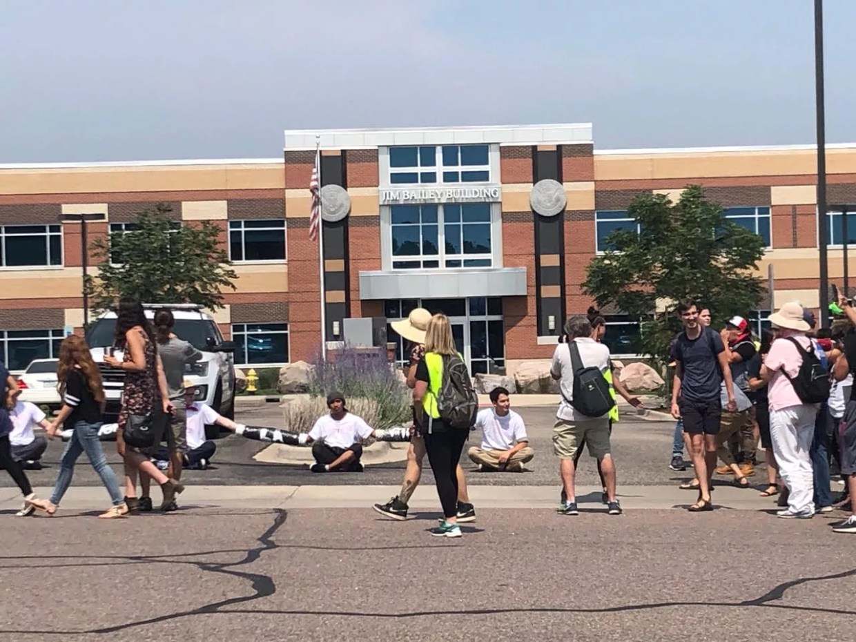 Protesters Block Entrance to ICE Centennial Field Office