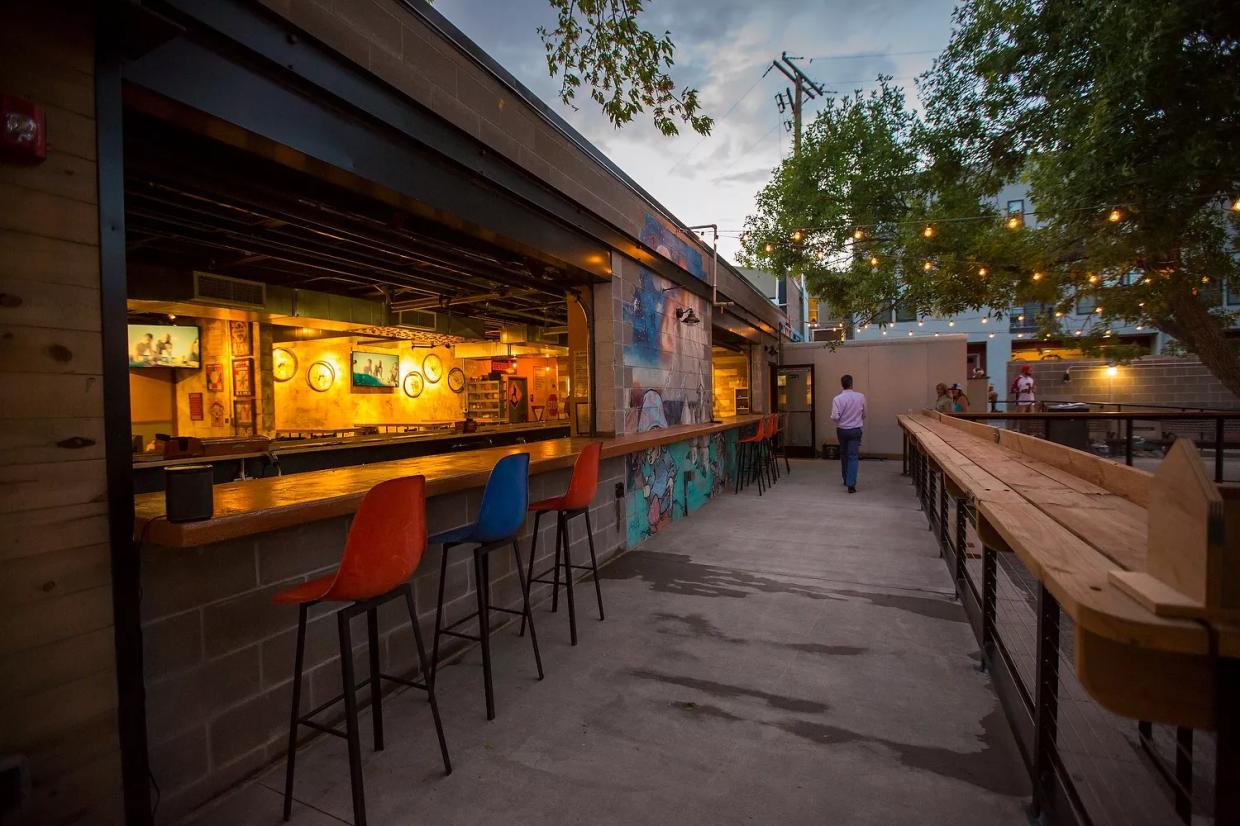 the patio at Recess Beer Garden