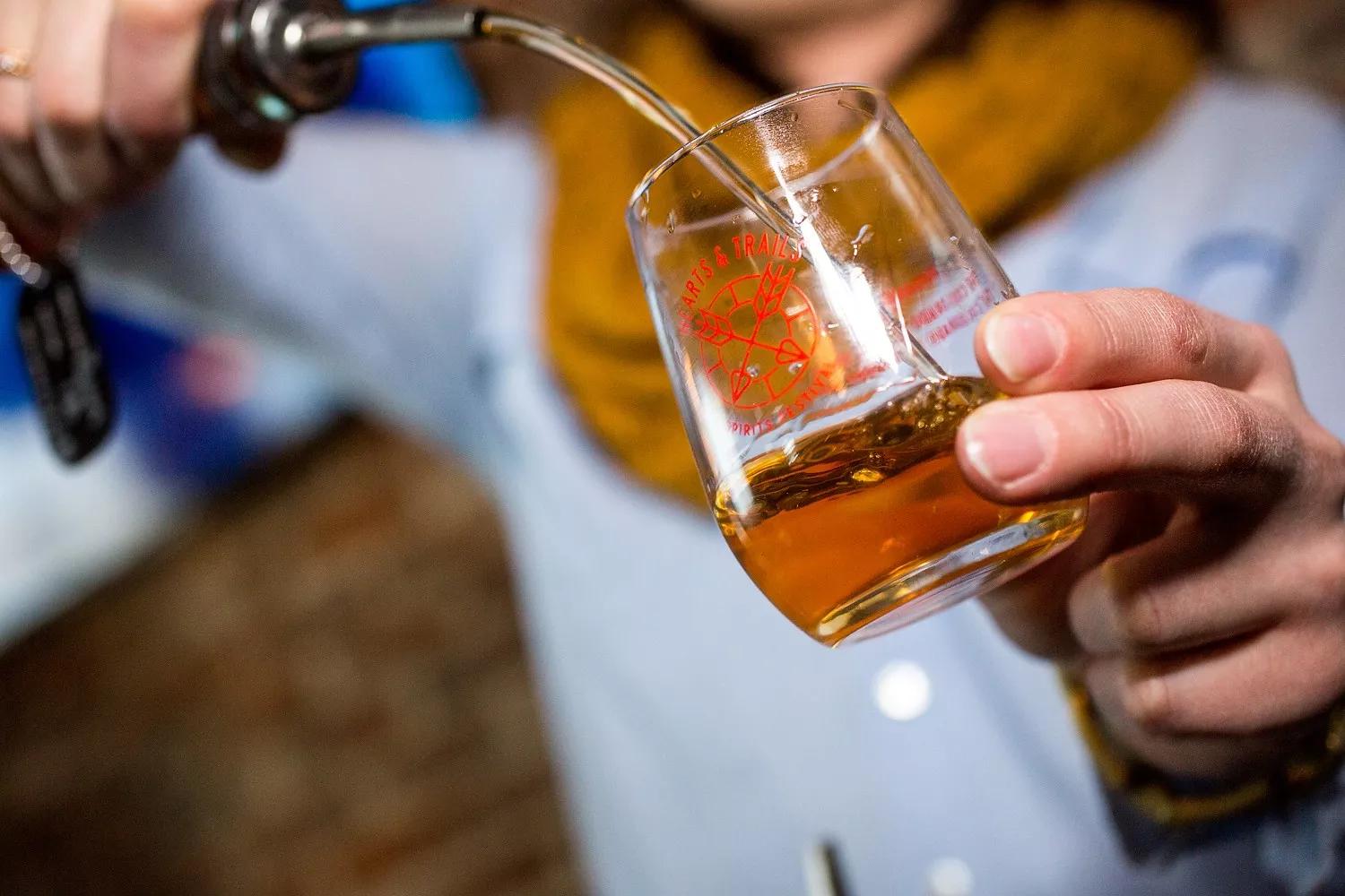 pouring into glass