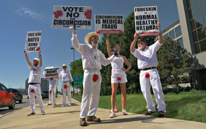 Bloodstained Men Bring Their War on Male Circumcision to Denver
