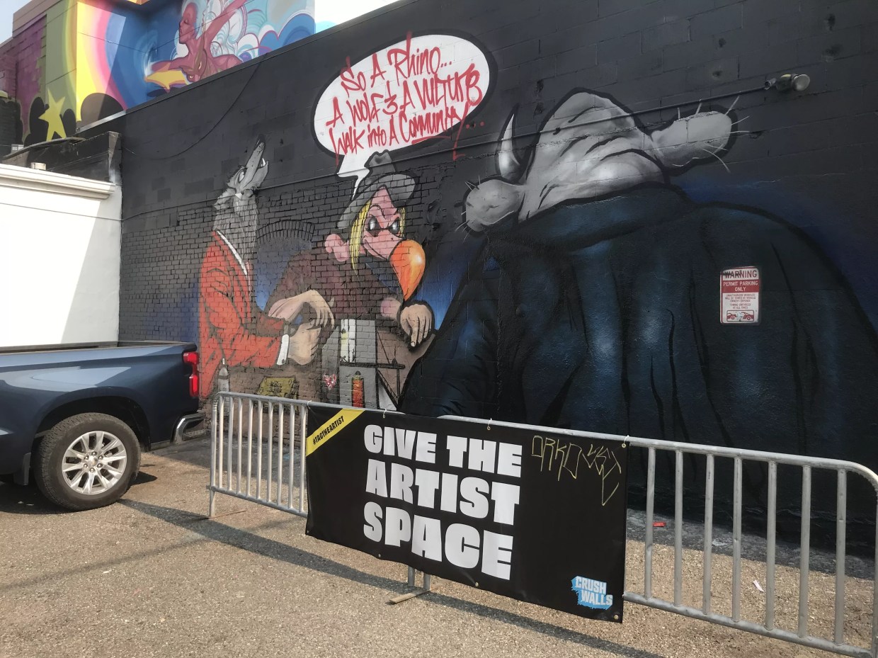Somebody Painted Over Jolt’s Crush Mural Blasting Gentrification