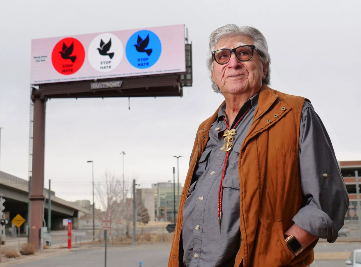 Why Artist George Rivera Put Up a “Stop Hate” Billboard Over I-25
