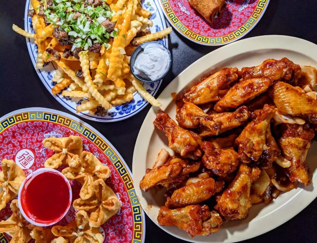 wings, fried and wontons