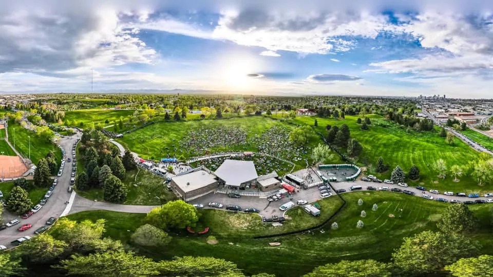 aerial view of Levitt Pavilion