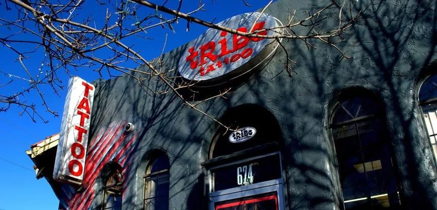 The exterior of a tattoo shop