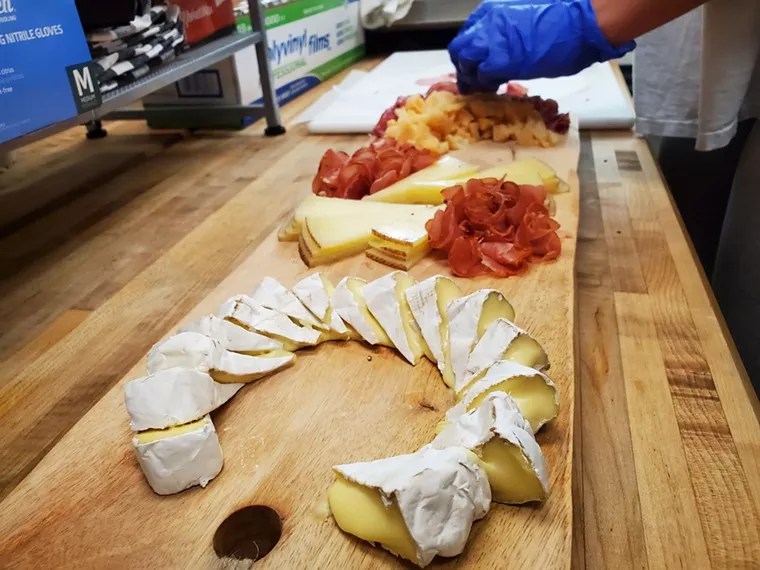 cheese on a board