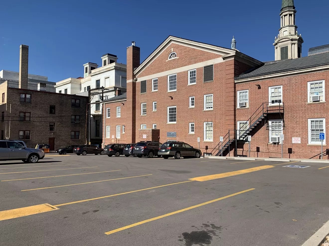 The parking lot that the First Baptist Church of Denver wants to develop.