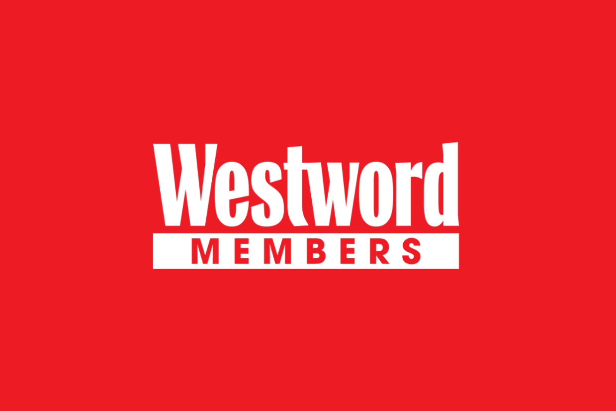 White Westword Members logo on red background