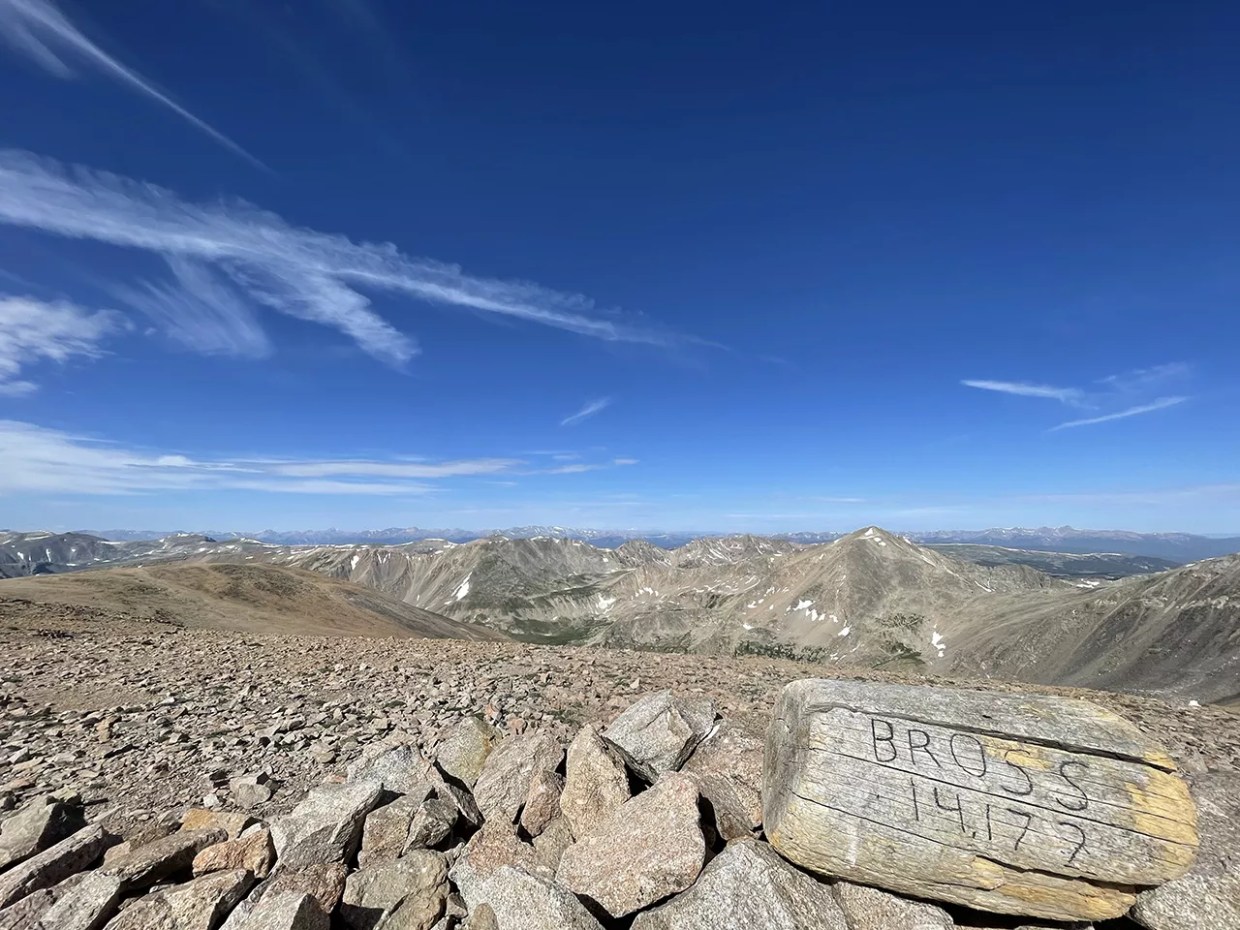 market on top of Colorado fourteener