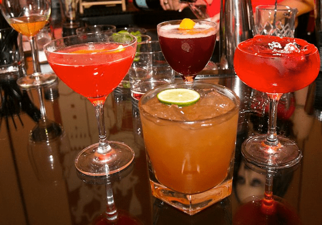 five different cocktails