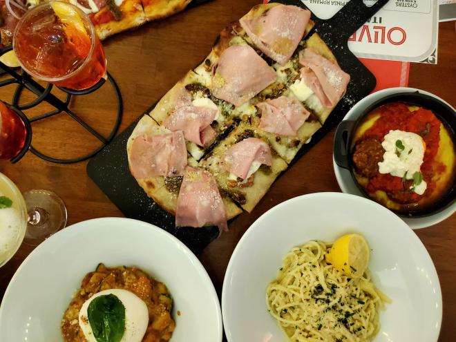 various food on a table