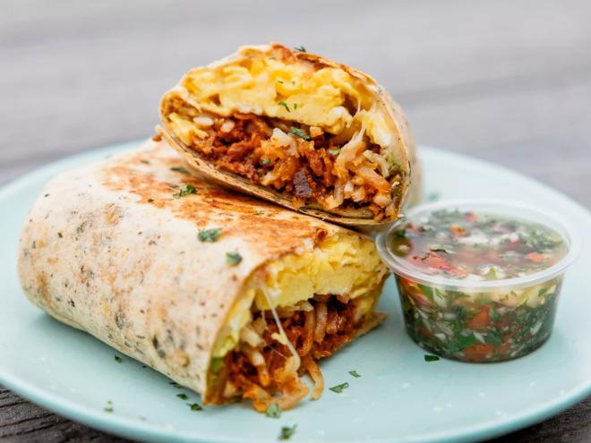 a breakfast burrito