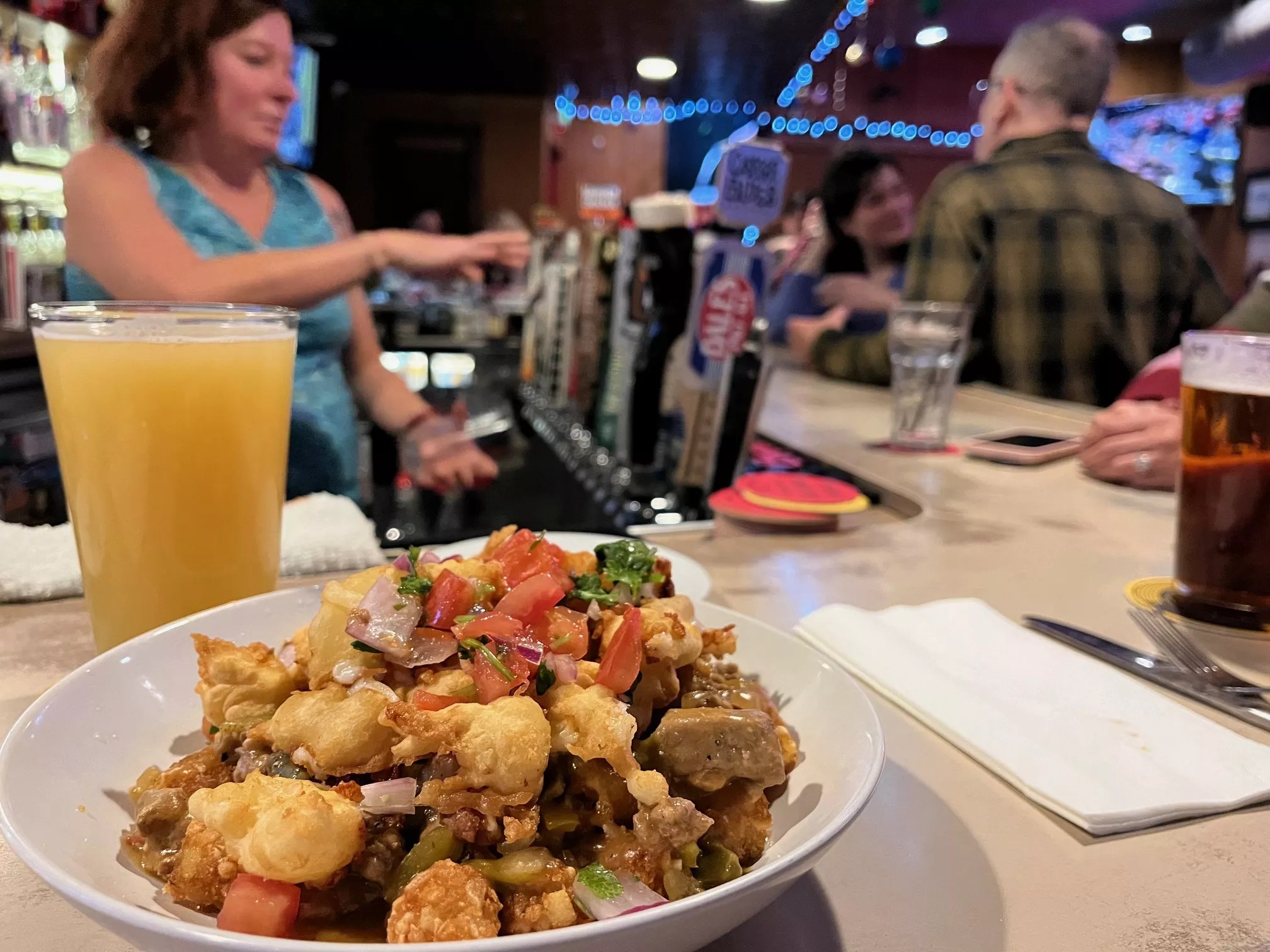 fried cheese curds on top of fries