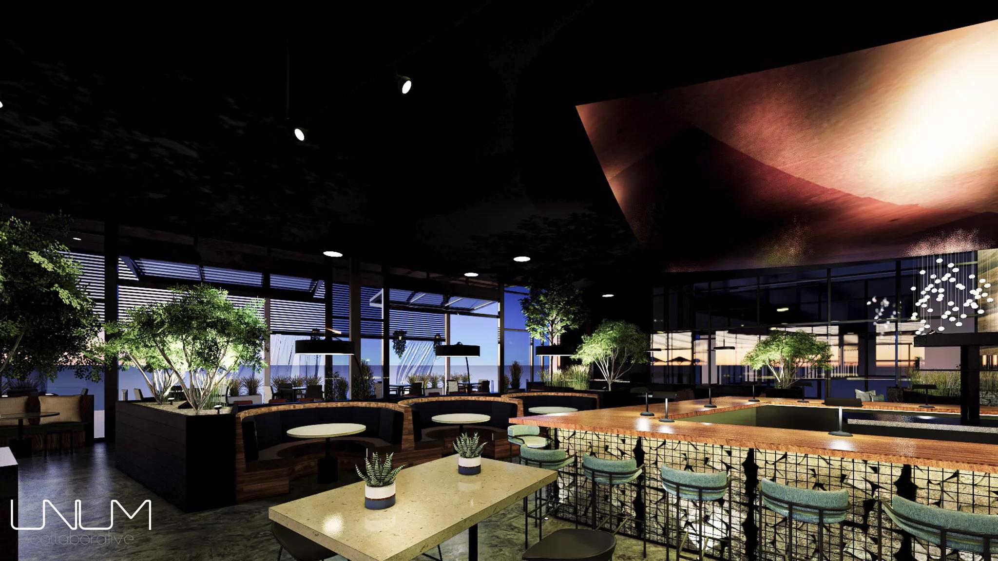 Inside rendering of a bar.