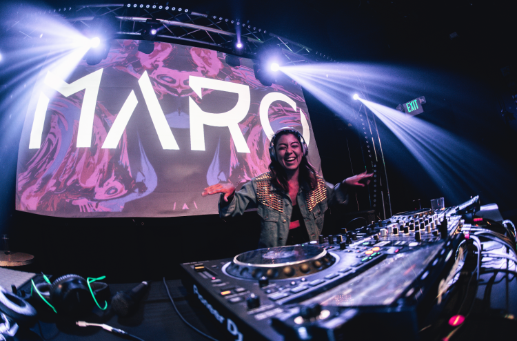woman deejaying