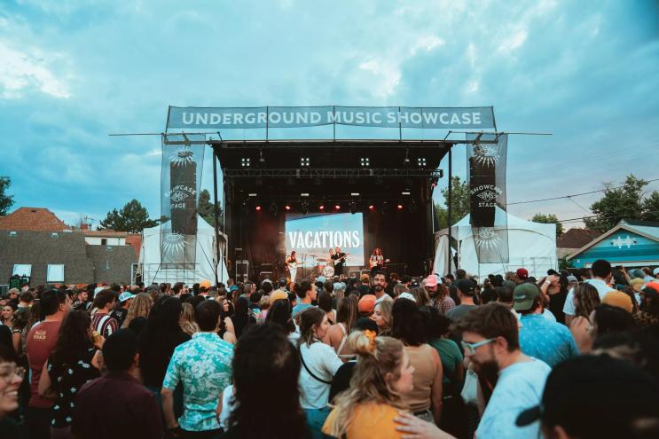 crowd at the underground music showcase in denver