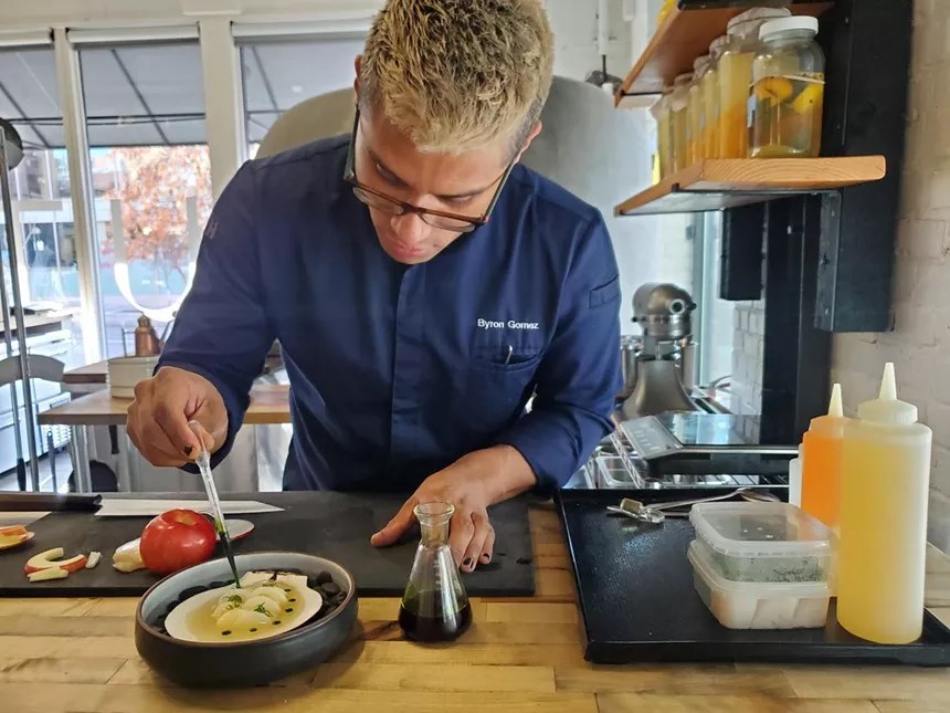 chef plating a dish