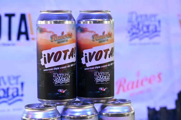 A beer says VOTE!