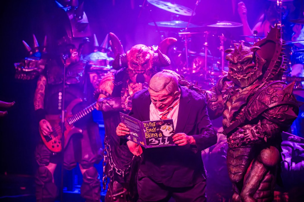 Gwar on stage with George W. Bush
