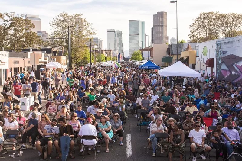 crowd at musical festival