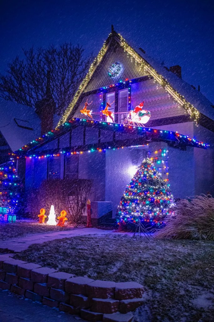 Christmas lights in a Denver neighborhood