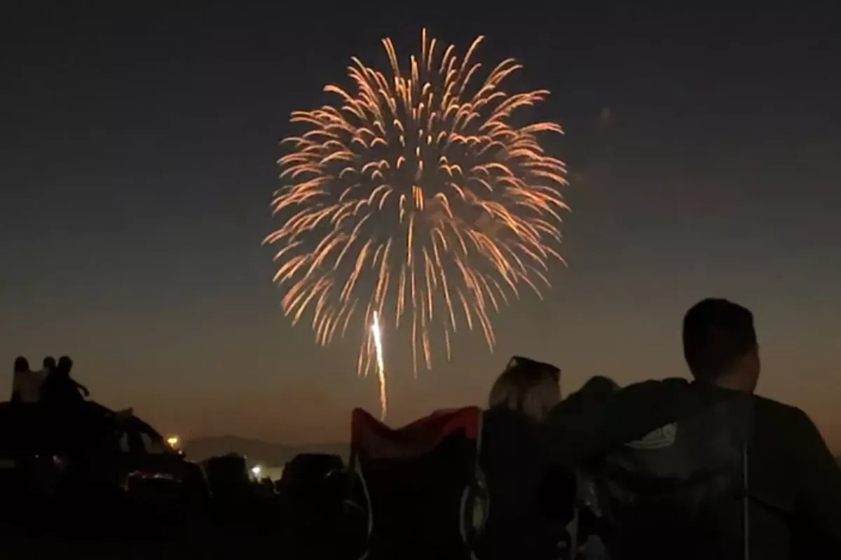 Fireworks go off in Aurora.