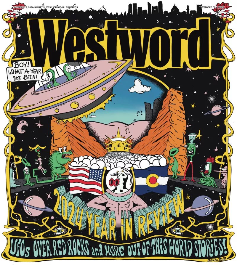 cover of newspaper with UFO