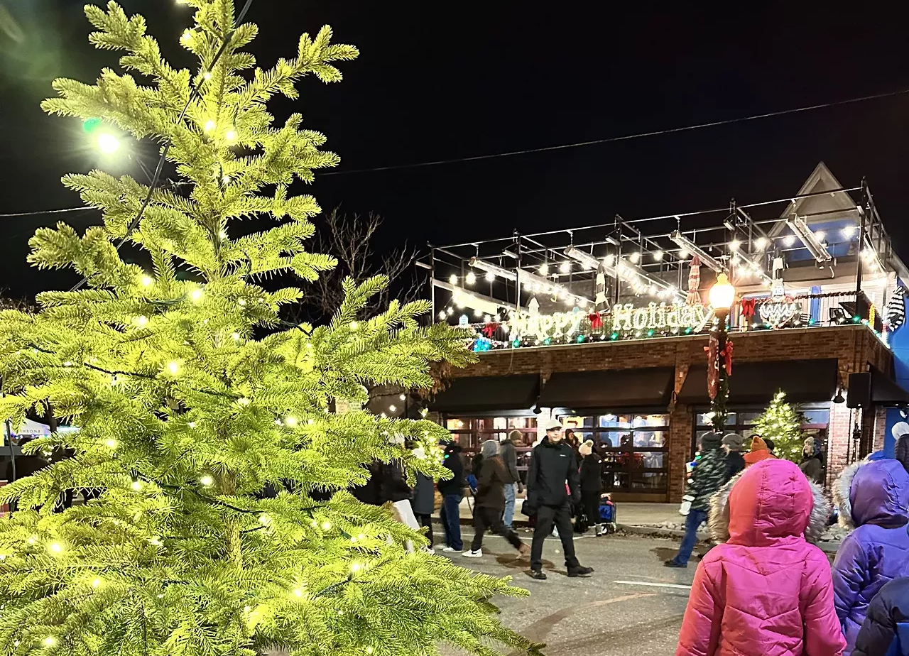 Christmas tree in downtown littleton, colorado