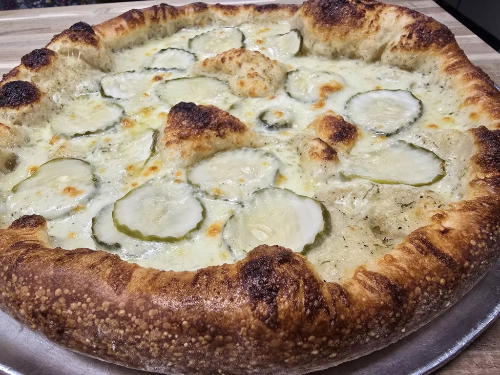 pickles on a pizza