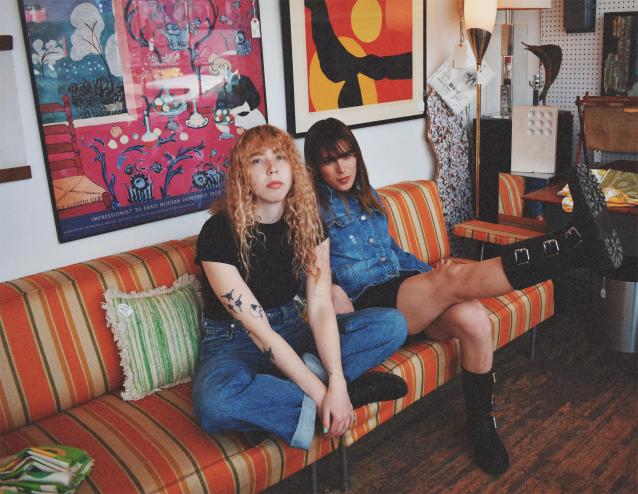 two women on couch
