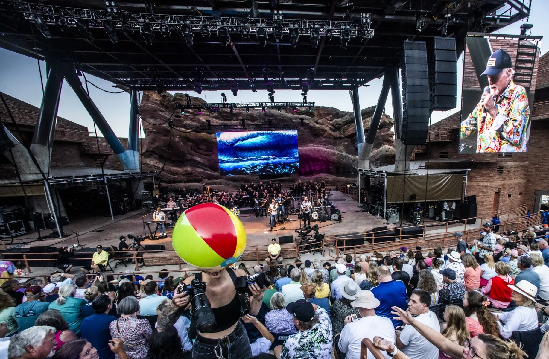 the Beach Boys performing at Red Rocks in 2025