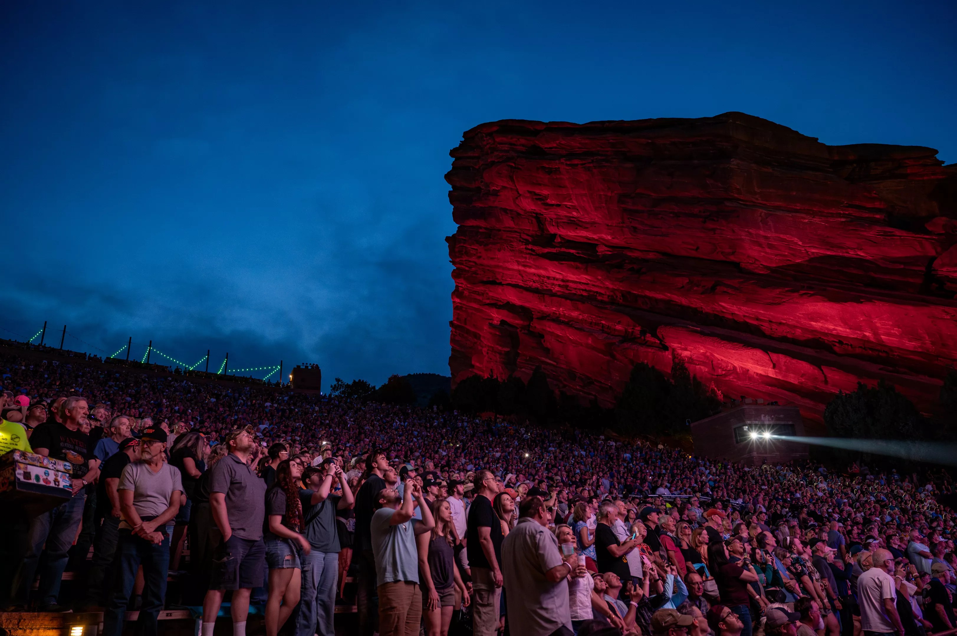 ZZ Top on stage at Red Rocks