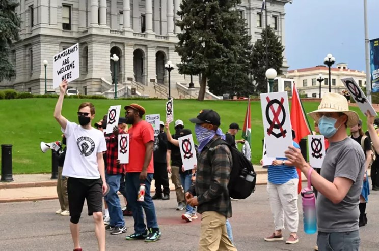 protesters outside of Colorado Capitol