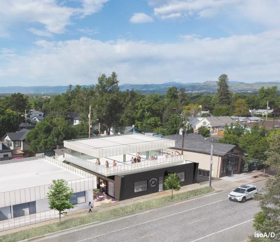 rendering of an aerial shot of a building