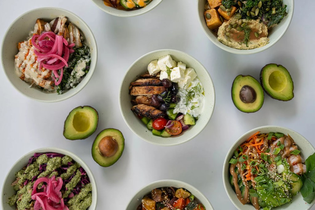 variety of healthy bowls